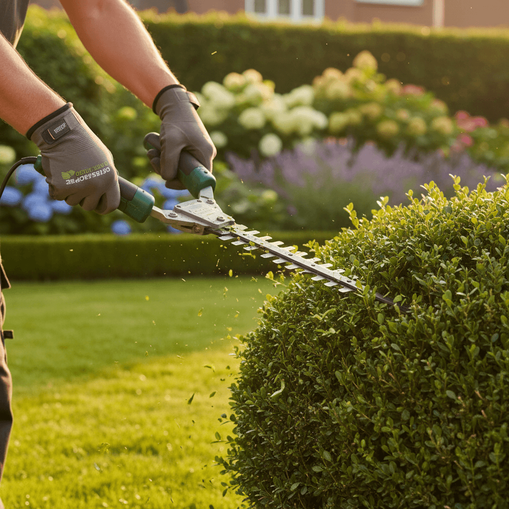 Trimming hedges and shaping shrubs
